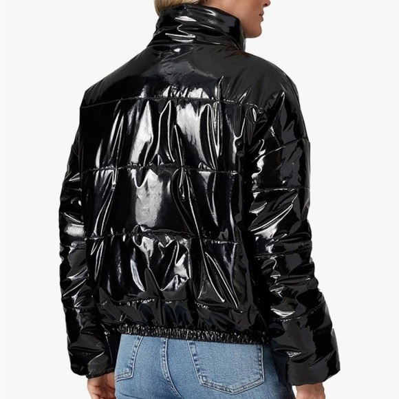 RTR Now Shiny Black Puffer Jacket - Picture 5 of 7